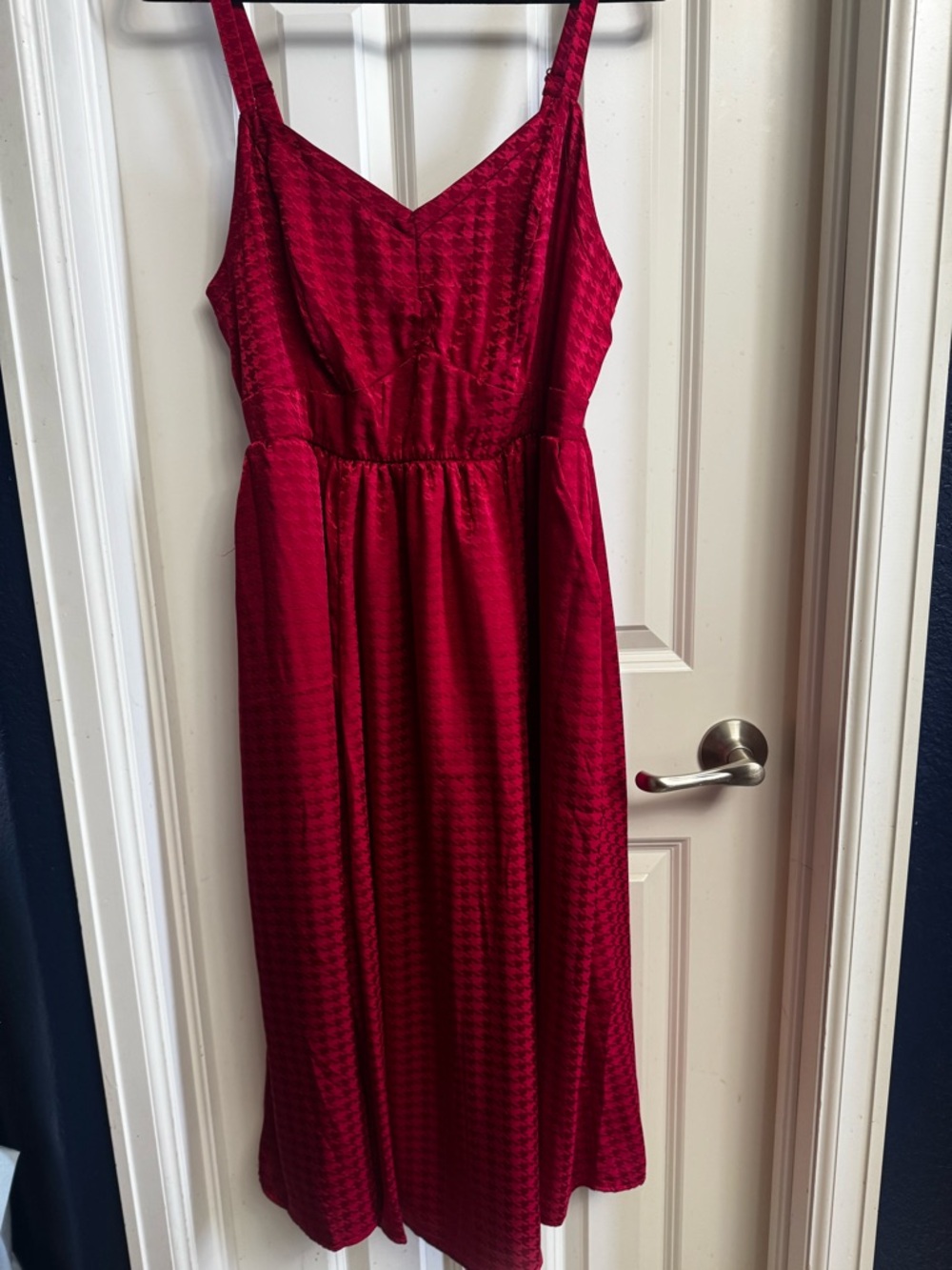 torrid Red Textured Midi Dress with Spaghetti Straps